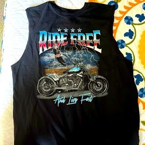 Black Motorcycle Sleeveless Tee